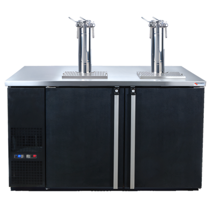 Micro Matic USA Pro-Line E-Series Dual-Temperature Wine Cooler Dispenser, 59-1/2-Inch Wide, 2-Section, Self-Contained Refrigeration - MDD58W-E-A