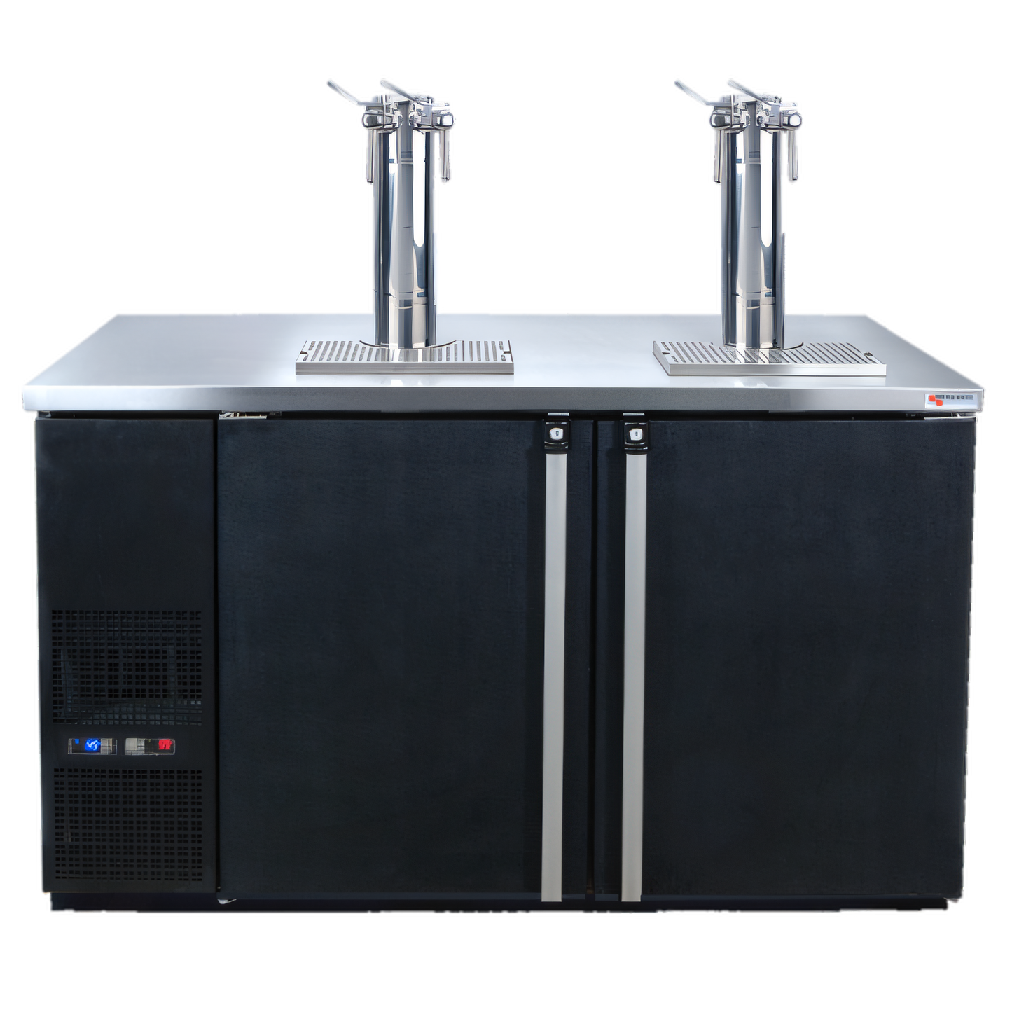 Micro Matic USA Pro-Line E-Series Dual-Temperature Wine Cooler Dispenser, 59-1/2-Inch Wide, 2-Section, Self-Contained Refrigeration - MDD58W-E-A