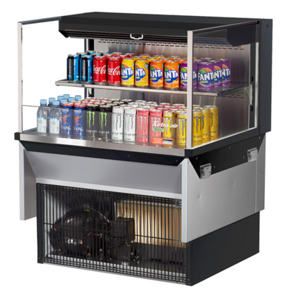 Turbo Air TOM-36L-UF-W(B)-2SI-N Countertop Refrigerated Display Cases - TOM-36L-UF-W(B)-2SI-N
