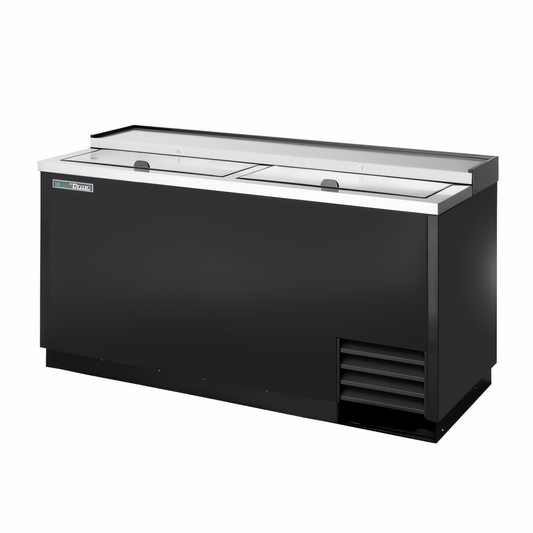 True Mfg TD-65-24-HC Flat Top Bottle Cooler with 2 Lids, 22-Case Capacity - TD-65-24-HC