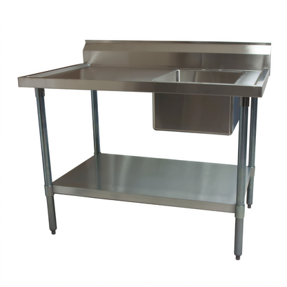 BK Resources BKMPT-3048G-R Stainless Steel Prep Tables - BKMPT-3048G-R