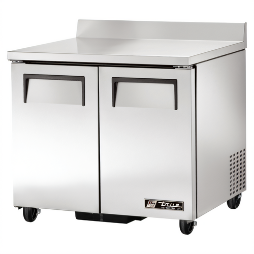 True Mfg True TWT-36-HC Two-Section 36-Inch Worktop Refrigerator with Rear-Mounted Self-Contained  - TWT-36-HC