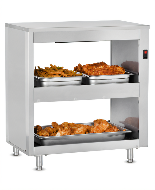 FWE Infrared Heated 2-Tier Warming Shelf, 2 x 12 x 20 Pan Capacity, Stainless Steel