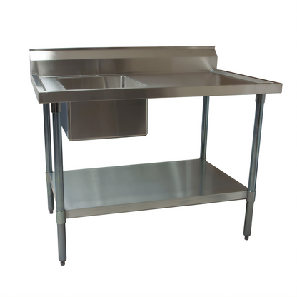 BK Resources BKMPT-3060G-L Stainless Steel Prep Tables - BKMPT-3060G-L