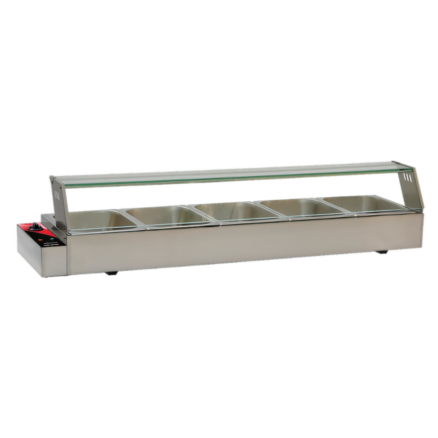 Structural Concepts Omcan 57-Inch Countertop Bain Marie Food Warmer with 5 Half-Size Pans  - 48805