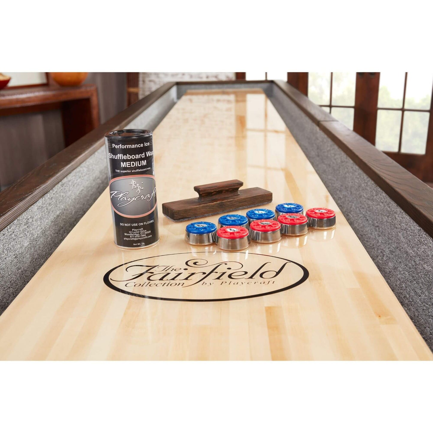 Playcraft Brazos River Pro-Style Shuffleboard Table in Gray - SHBRRWGY12