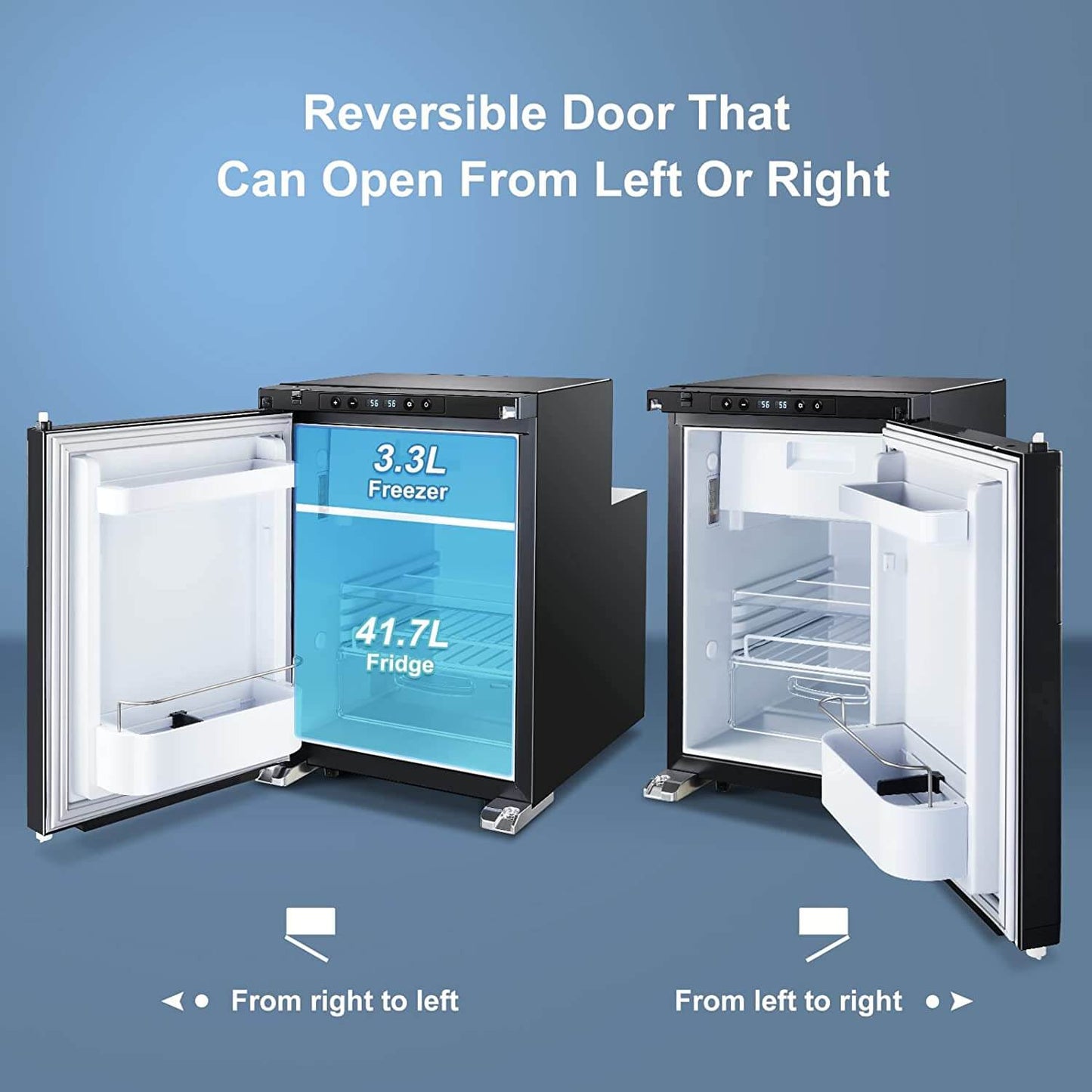BODEGA 12 Volt RV Refrigerator 45L/1.6cu.ft RV Fridge and Freezer