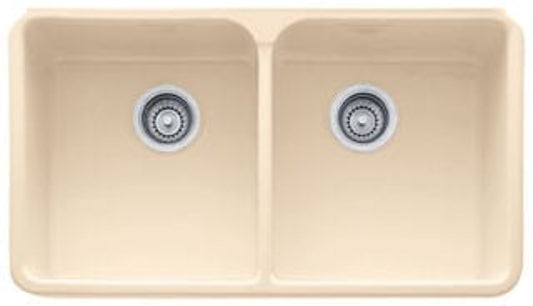 FRANKE MHK72031WH Franke Manor House 31.25-In. X 19.75-In. White Apron Front Double Bowl Fireclay Kitchen Sink -
