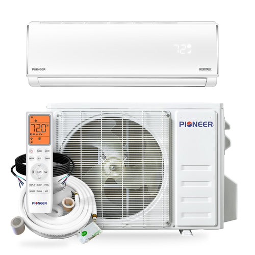 Pioneer Diamante Pro 9,000 BTU 19 SEER2 115V High-Wall Ductless Energy-Star Mini-Split Air Conditioner Inverter Heat Pump with 16 Ft. Kit - WYT009ALSI20RL