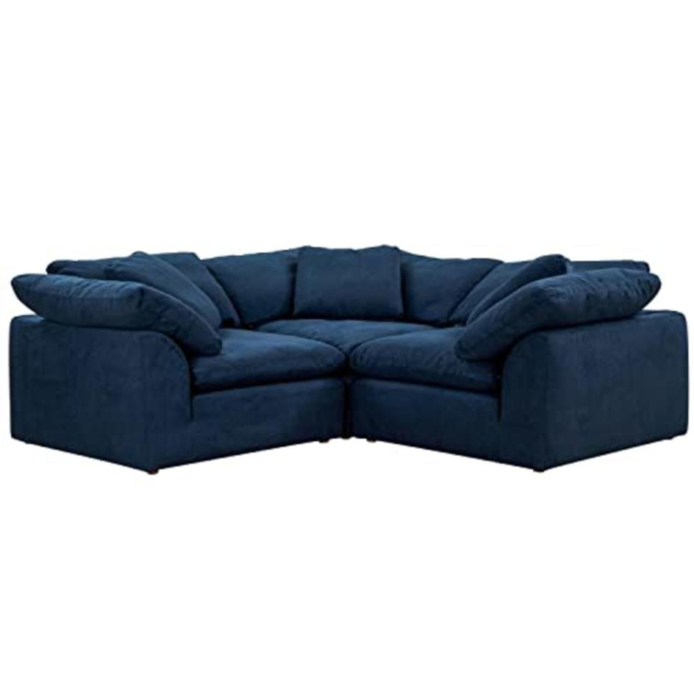 Sunset Trading Cloud Puff 3 Piece 88" Wide Slipcovered Modular Sectional Small L Shaped Sofa - SU-1458-49-3C