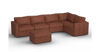 Lovesac – 6 Seats + 8 Sides Rained Chenille &amp; Standard Foam – Terracotta - 1772863776849_499