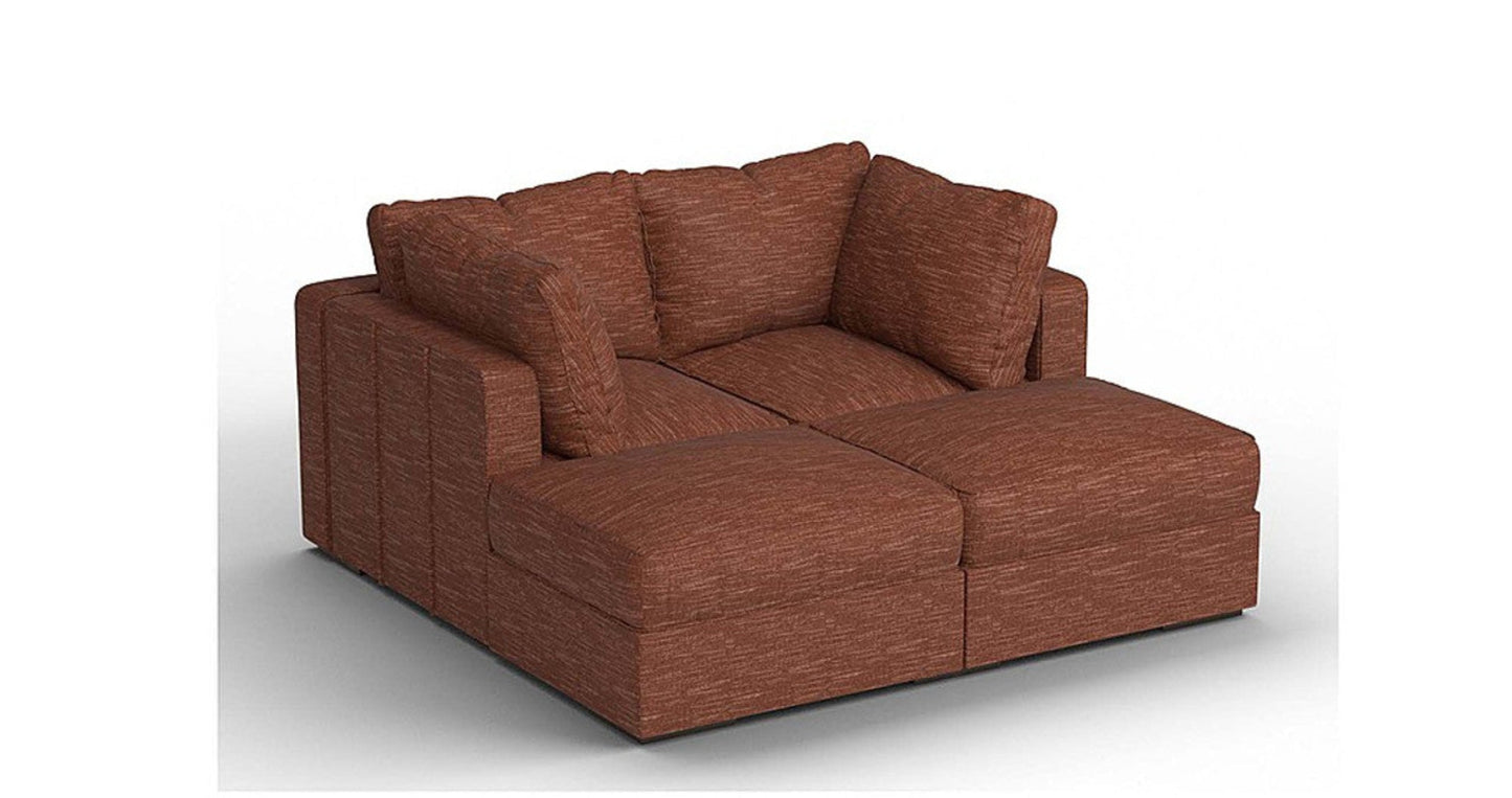 Lovesac – 4 Seats + 4 Sides Rained Chenille &amp; Standard Foam – Terracotta - SKU_1773036242480_63