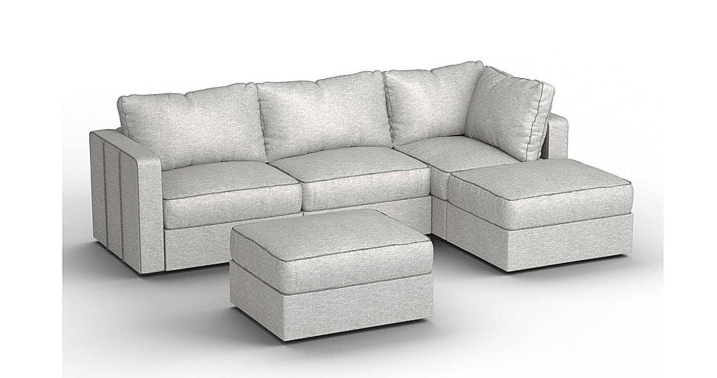 Lovesac – 5 Seats + 5 Sides Luxe Chenille &amp; Lovesoft – Tonal Sterling - 1772861482351_668