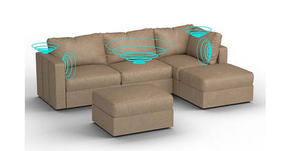 Lovesac – 5 Seats + 5 Sides Combed Chenille &amp; Lovesoft with 6 Speaker Immersive Sound + Charge System – Taupe - 1772861402445_22