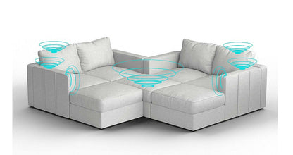 Lovesac – 7 Seats + 8 Sides Corded Velvet &amp; Lovesoft with 10 Speaker Immersive Sound + Charge System – Sky Grey - 1772866327869_438