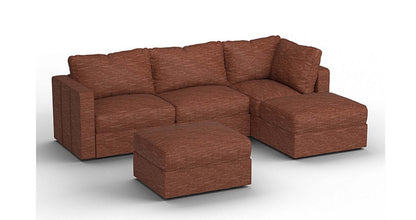 Lovesac – 5 Seats + 5 Sides Rained Chenille &amp; Lovesoft – Terracotta - 1772608766878_118