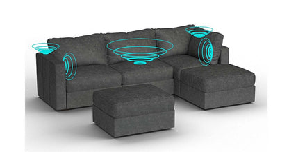 Lovesac – 5 Seats + 5 Sides Corded Velvet & Lovesoft with 8 Speaker Immersive Sound + Charge System – Charcoal Grey - 1761207906295_632