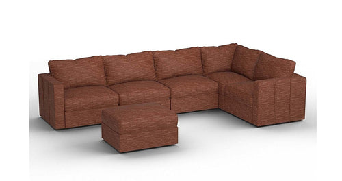 Lovesac – 6 Seats + 8 Sides Rained Chenille & Lovesoft – Terracotta - 1761207881515_557