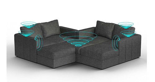 Lovesac – 7 Seats + 8 Sides Corded Velvet & Standard Foam with 6 Speaker Immersive Sound + Charge System – Charcoal Grey - 1761207939482_902