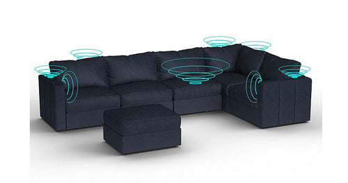 Lovesac – 6 Seats + 8 Sides Corded Velvet &amp; Lovesoft with 6 Speaker Immersive Sound + Charge System – Midnight Navy - 1772860079690_192