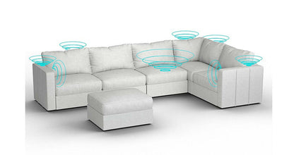Lovesac – 6 Seats + 8 Sides Corded Velvet &amp; Standard Foam with 10 Speaker Immersive Sound + Charge System – Sky Grey - 1772866227512_578