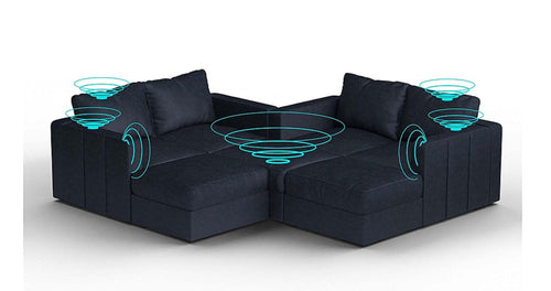 Lovesac – 7 Seats + 8 Sides Corded Velvet & Lovesoft with 10 Speaker Immersive Sound + Charge System – Midnight Navy - 1761207846788_444