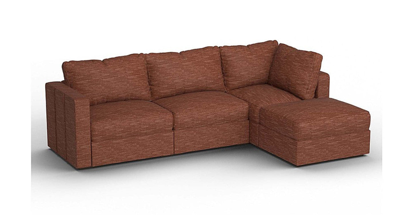 Lovesac – 4 Seats + 5 Sides Rained Chenille &amp; Standard Foam – Terracotta - 1772608901544_739