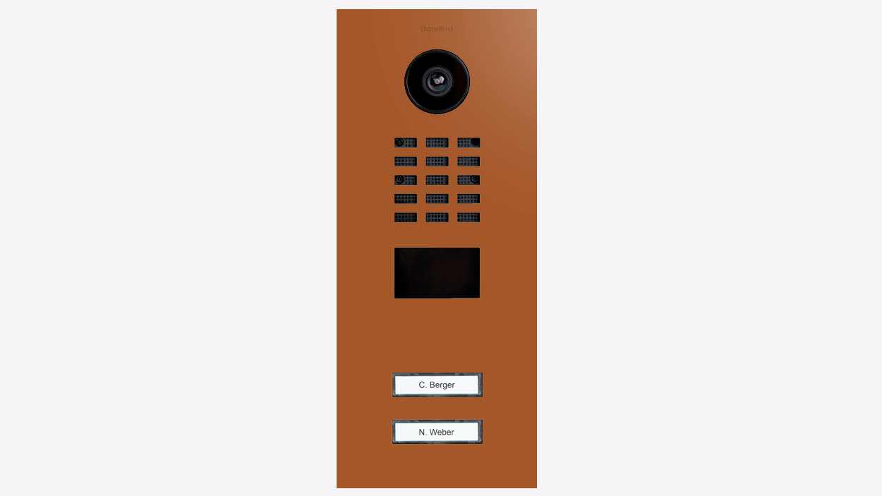 DoorBird D2102V IP Video Door Station, 2 Call Button in Orange Brown, RAL 8023