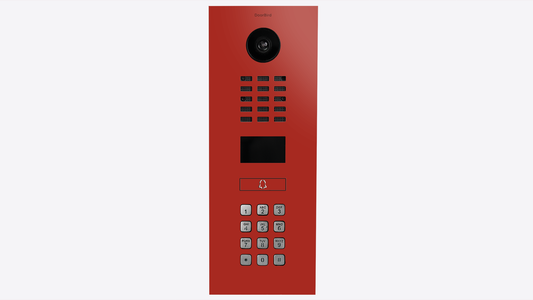 DoorBird D2101KV IP Video Intercom, 1 Call Button in Flame Red, RAL 3000
