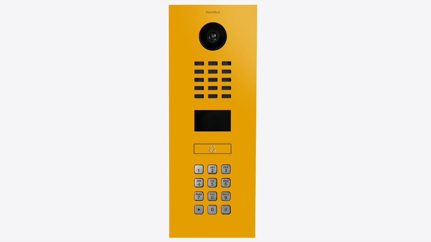 DoorBird D2101KV IP Video Intercom, 1 Call Button in Golden Yellow, RAL 1004