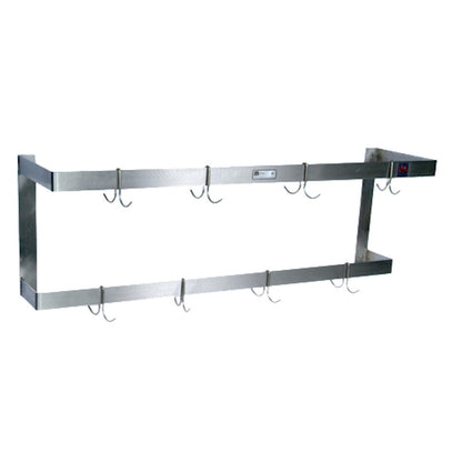 John Boos PRW22 Wall Mount 60" Double Bar Pot Rack - JBPRW22