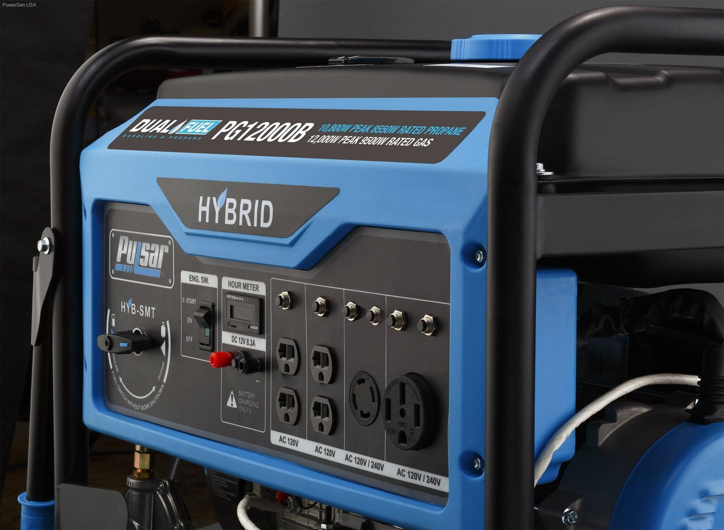 Aurora Generators Pulsar 12000 Watt Generator - Dual Fuel Portable with Electric Start and Switch & Go Technology - PowerGen USA - PG12000B