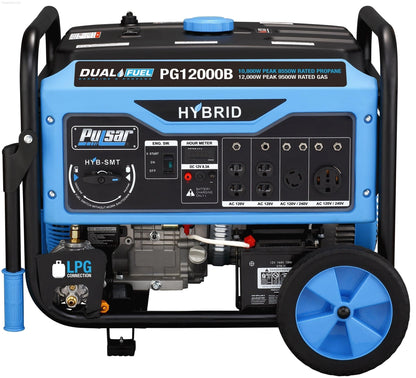 Aurora Generators Pulsar 12000 Watt Generator - Dual Fuel Portable with Electric Start and Switch & Go Technology - PowerGen USA - PG12000B