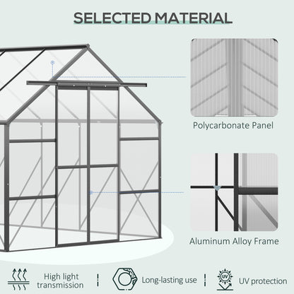 BloomGreen 20' x 8' Greenhouse with Roof Vent and Sliding Door, Clear