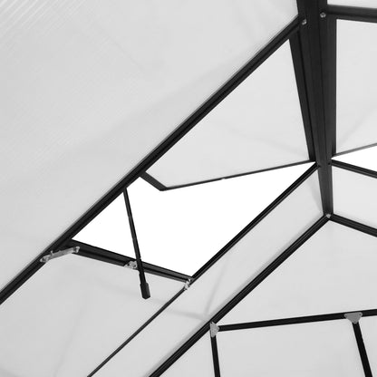 BloomGreen 20' x 8' Greenhouse with Roof Vent and Sliding Door, Clear