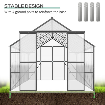 BloomGreen 20' x 8' Greenhouse with Roof Vent and Sliding Door, Clear