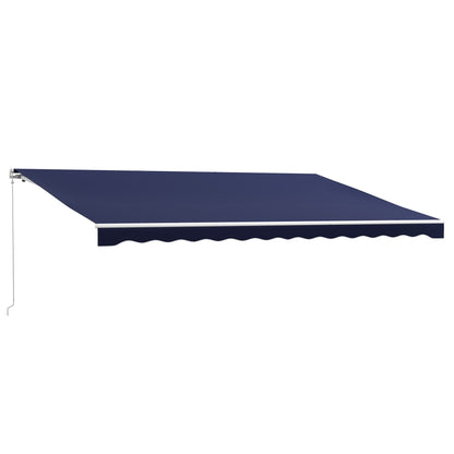 16' x 10' Electric Retractable Awning with Remote & Crank Handle, Blue