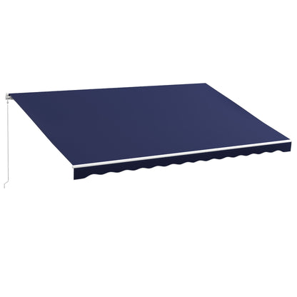 16' x 10' Electric Retractable Awning with Remote & Crank Handle, Blue