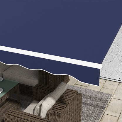 16' x 10' Electric Retractable Awning with Remote & Crank Handle, Blue