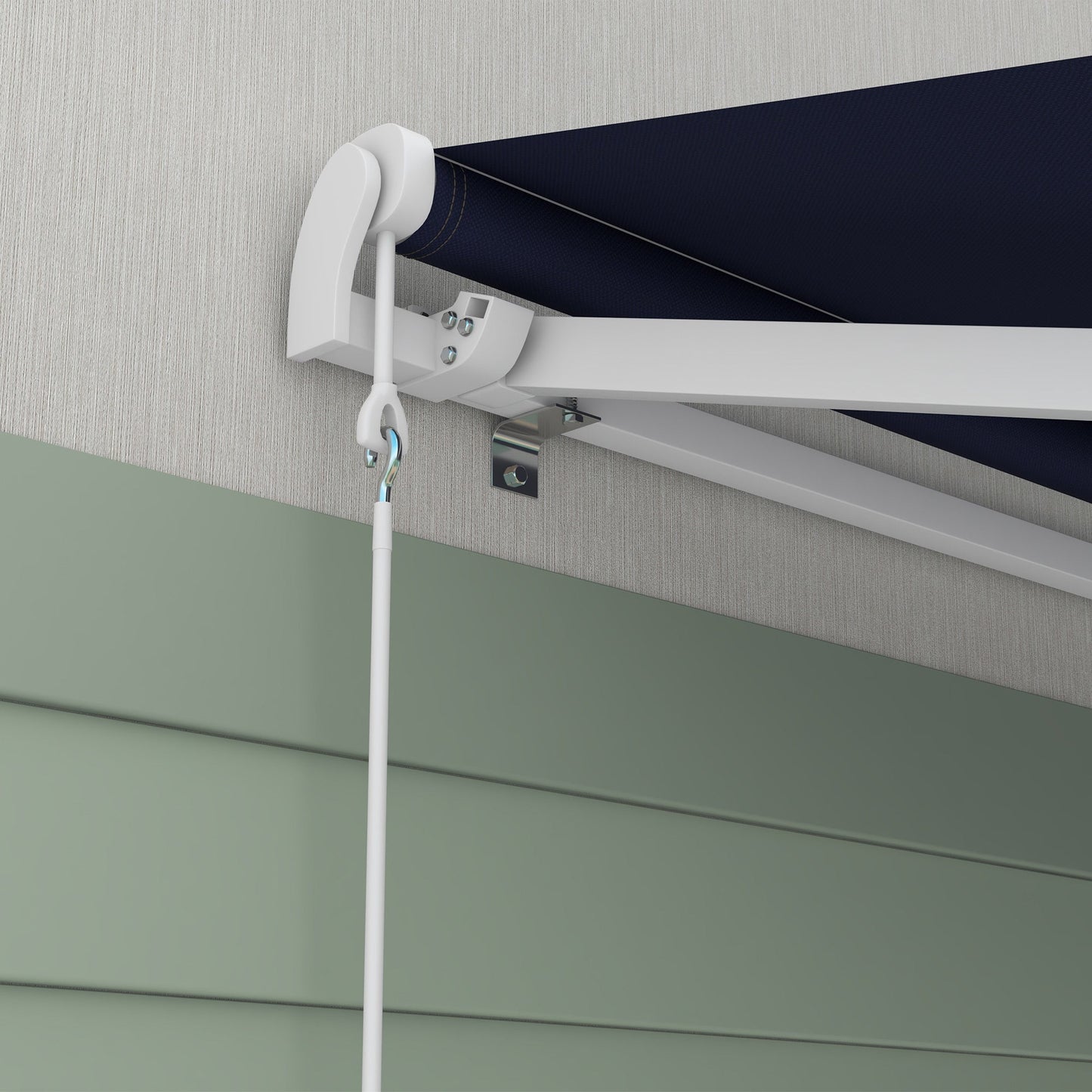 16' x 10' Electric Retractable Awning with Remote & Crank Handle, Blue