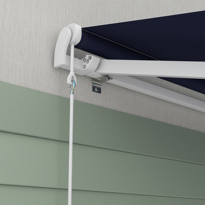 16' x 10' Electric Retractable Awning with Remote & Crank Handle, Blue