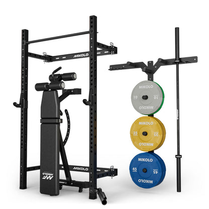 Mikolo Fitness FOLDGYM Wall-Mount Space Saving Pack - DM-QJ-B-HP-CRB