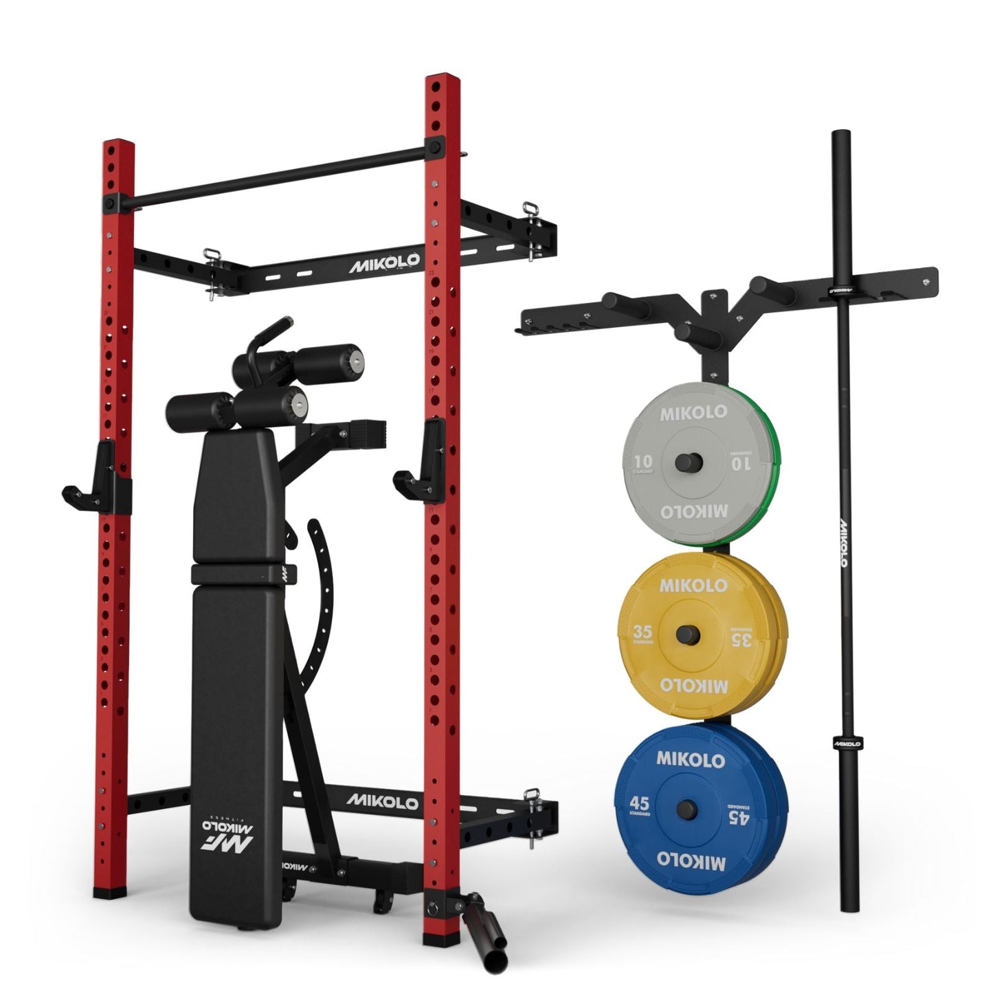 Mikolo Fitness FOLDGYM Wall-Mount Space Saving Pack - DM-QJ-B-HP-CRB