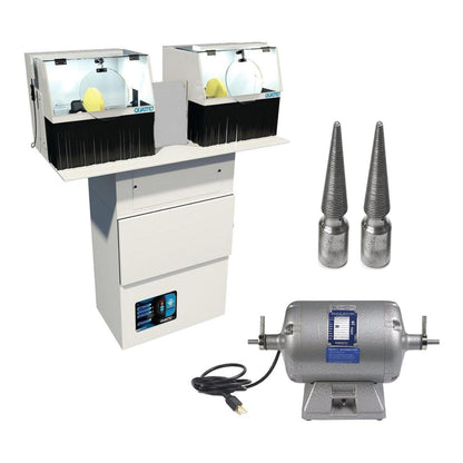 Quatro 1-0031-4007 Premium High Pressure SuperFlow Workstation With Baldor 353T 1/3 HP 2-Speed Polishing Motor - 147.6134