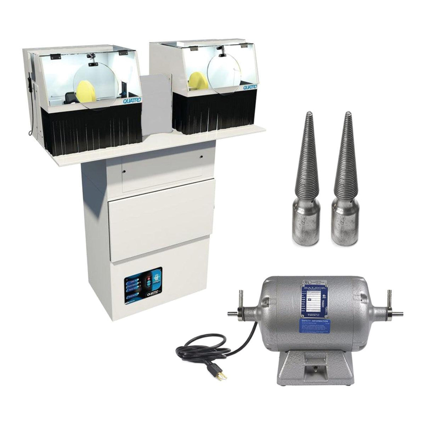 Quatro 1-0031-4007 Premium High Pressure SuperFlow Workstation With Baldor 353T 1/3 HP 2-Speed Polishing Motor - 147.6134