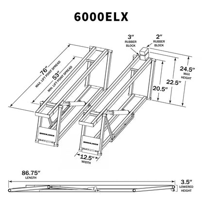 6000ELX Extended-Width Portable EV Car Lift