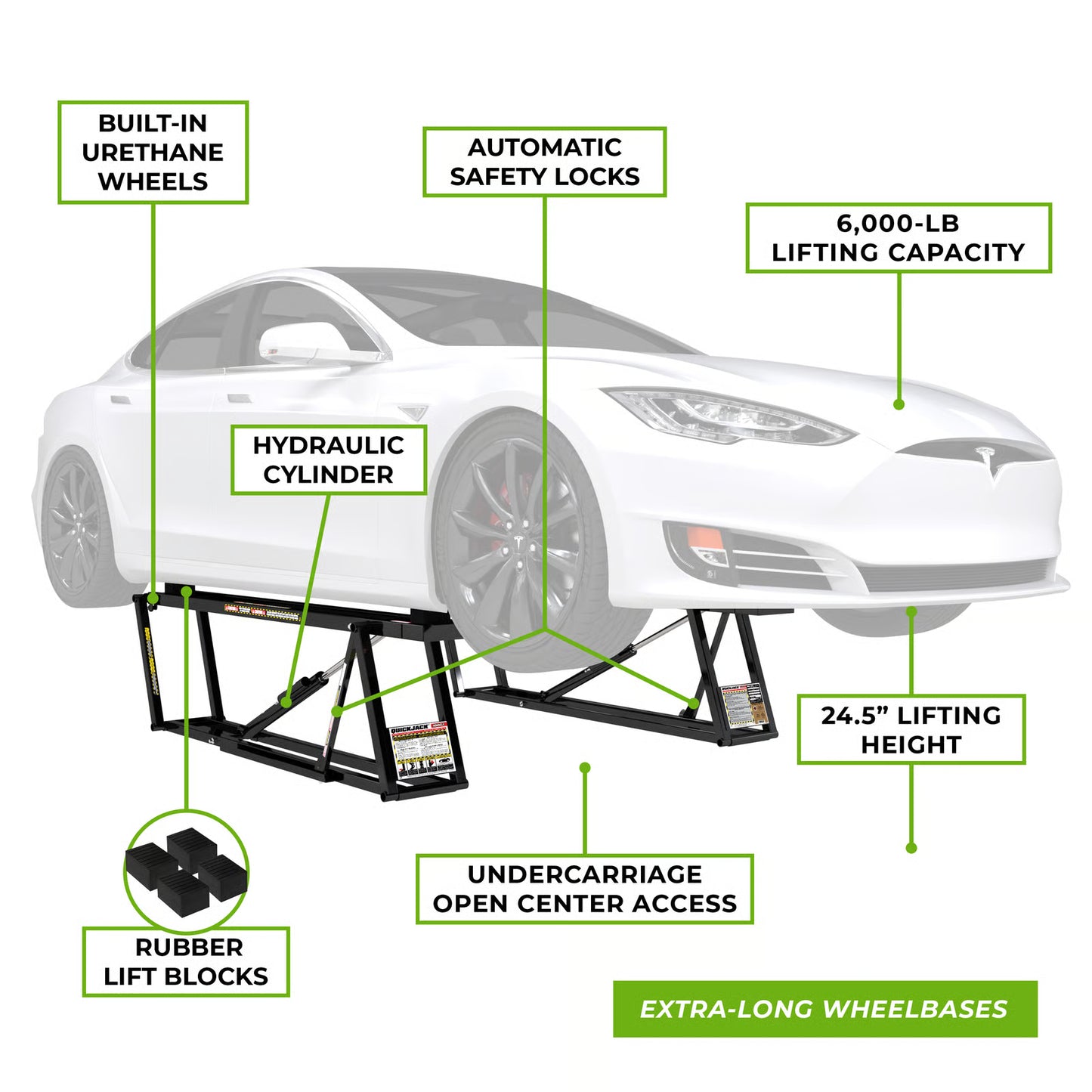 6000ELX Extended-Width Portable EV Car Lift