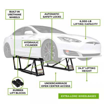 6000ELX Extended-Width Portable EV Car Lift