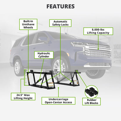 8000TL 8,000-lb. Portable Car Lift Standard Frame