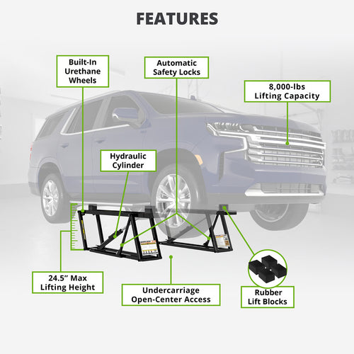 8000TL 8,000-lb. Portable Car Lift Standard Frame